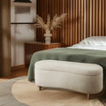 Bailey Boucle-Style Curved Storage Accent Bench