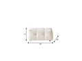 36" Beige and Black Chenille Tufted Pouf Ottoman
