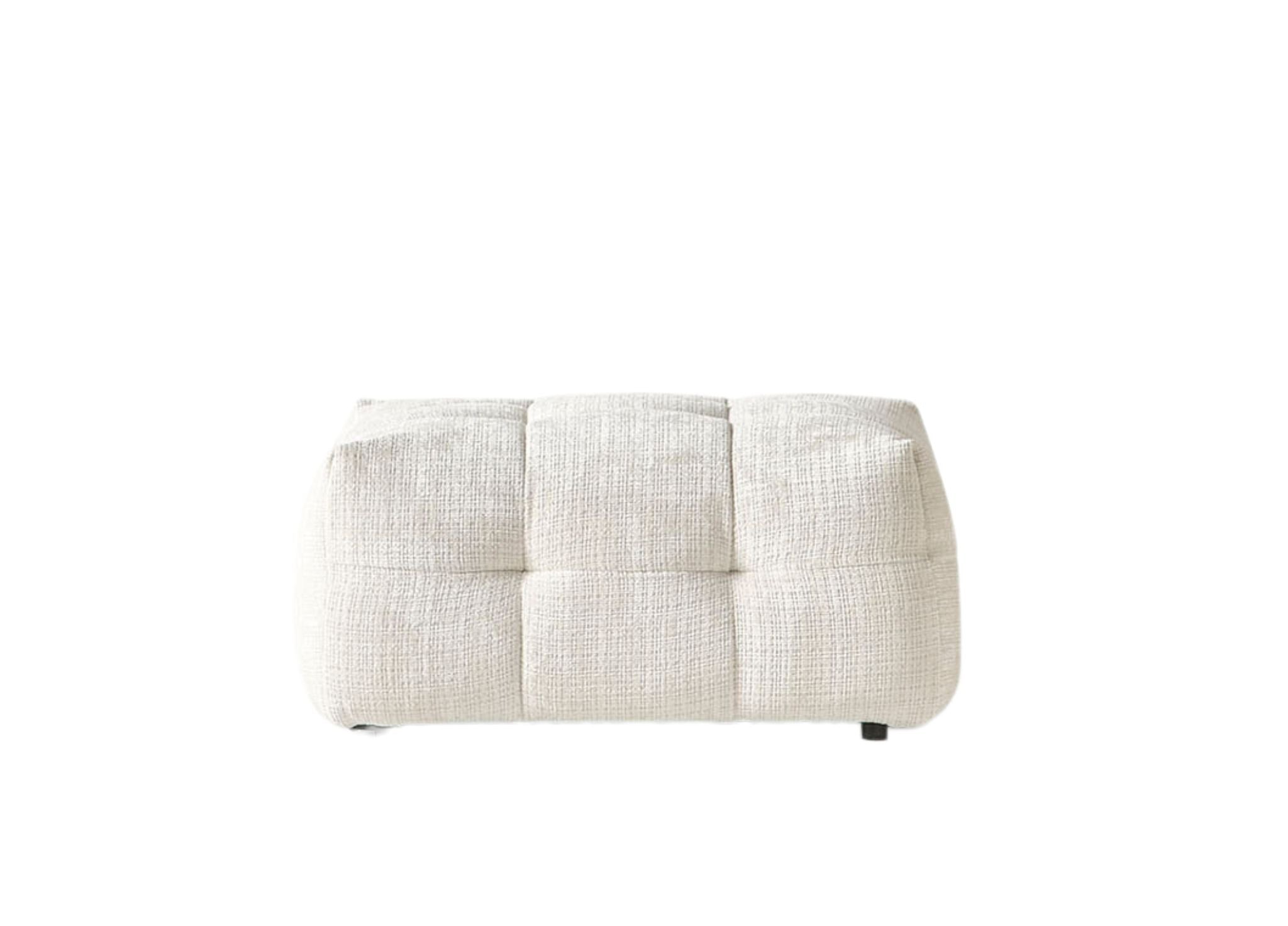 36" Beige and Black Chenille Tufted Pouf Ottoman Secondary image