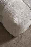 36" Beige and Black Chenille Tufted Pouf Ottoman