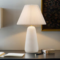 Veluna Textured Ceramic Table Lamp with Fluted Fabric Shade