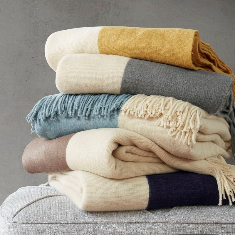 Stockholm Color Block Faux Cashmere Throw
