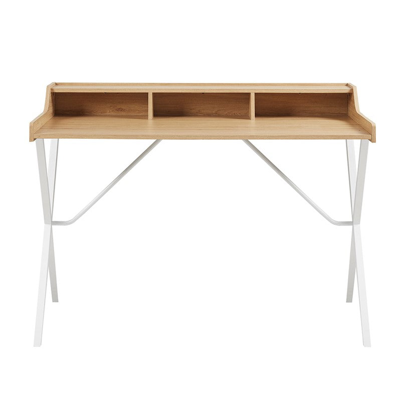 Laurel 23.5" Writing Desk With Storage And Metal Crossed Legs Main image