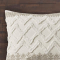 Mila 3 Piece Cotton Duvet Cover Set with Chenille Tufting