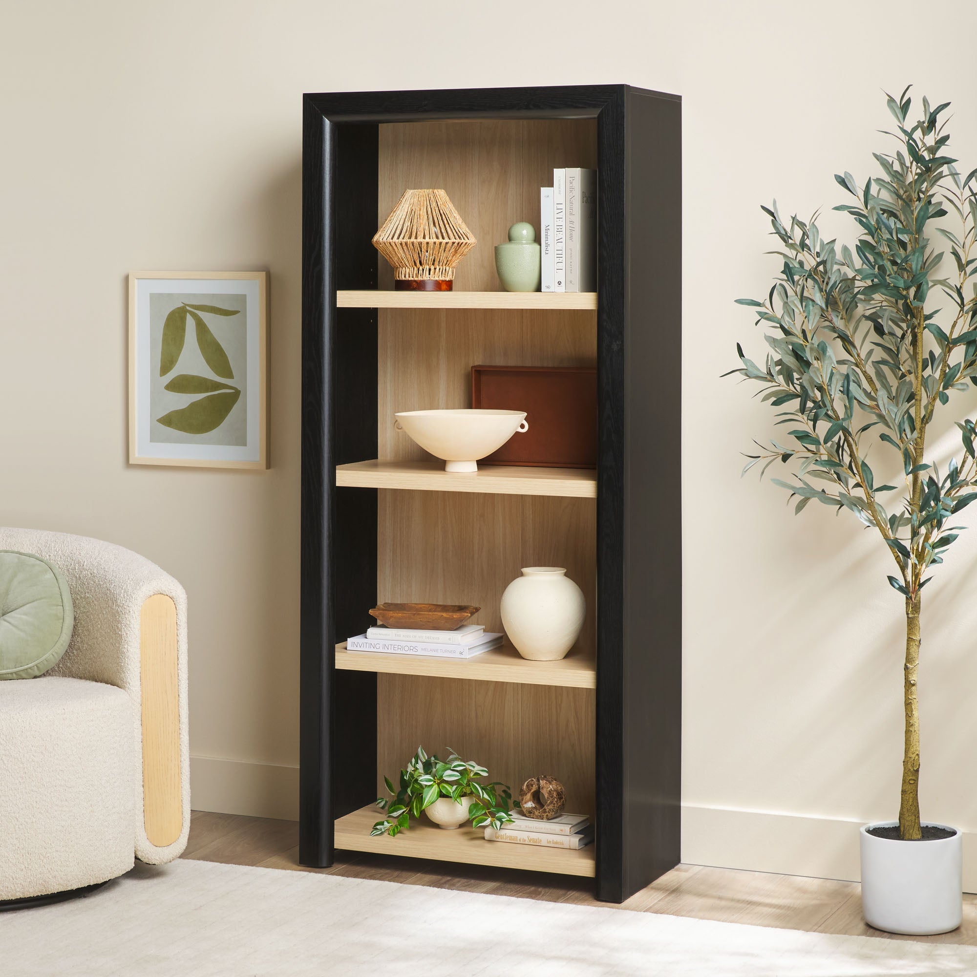 Amira Modern Wood Open Bookshelf Main image