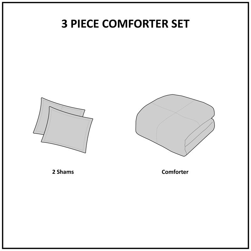 Mercer 3 Piece Cotton Chenille Comforter Set