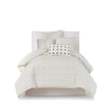Brooklyn Cotton Jacquard Comforter Set with Euro Shams and Throw Pillows
