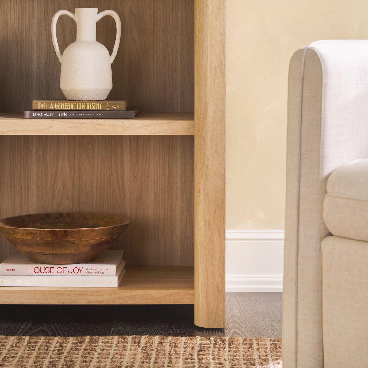 Amira Modern Wood Open Bookshelf