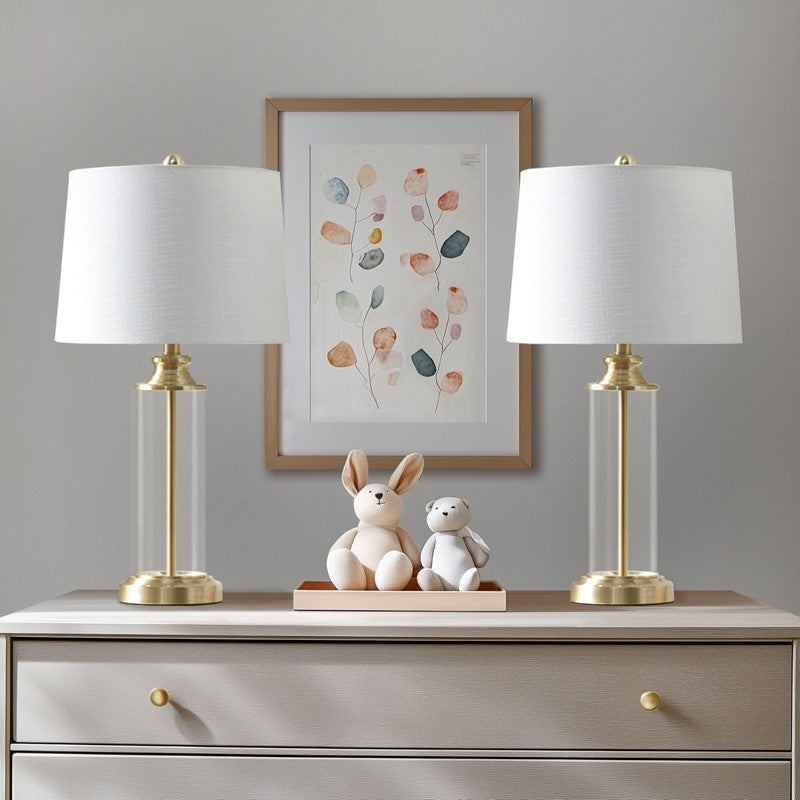 Clarity Glass Cylinder Table Lamp Set of 2 Main image