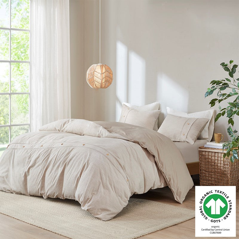 Dover 3 Piece Organic Cotton Oversized Duvet Cover Set