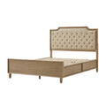 Victoria Wood Bed with Upholstered Headboard and Built-In Storage Drawer