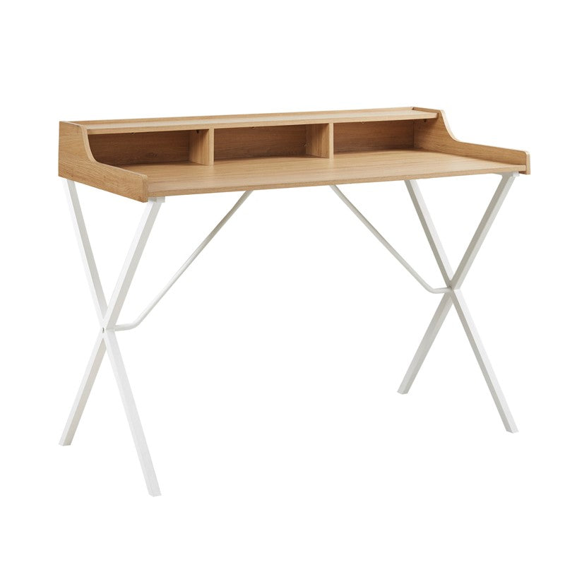 Laurel 23.5" Writing Desk With Storage And Metal Crossed Legs Secondary image