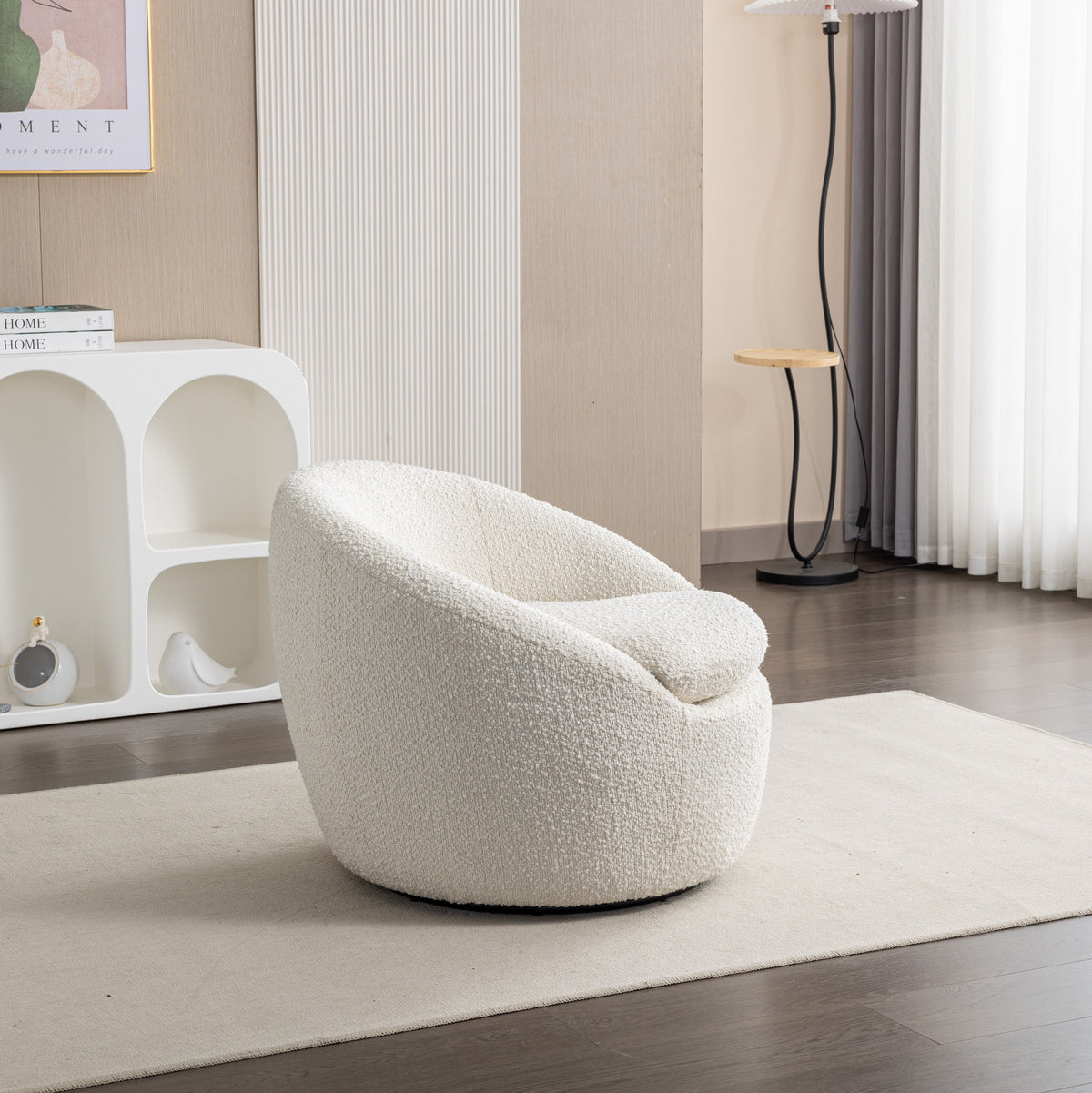 Winnie Modern Barrel Chair, 360 Swivel