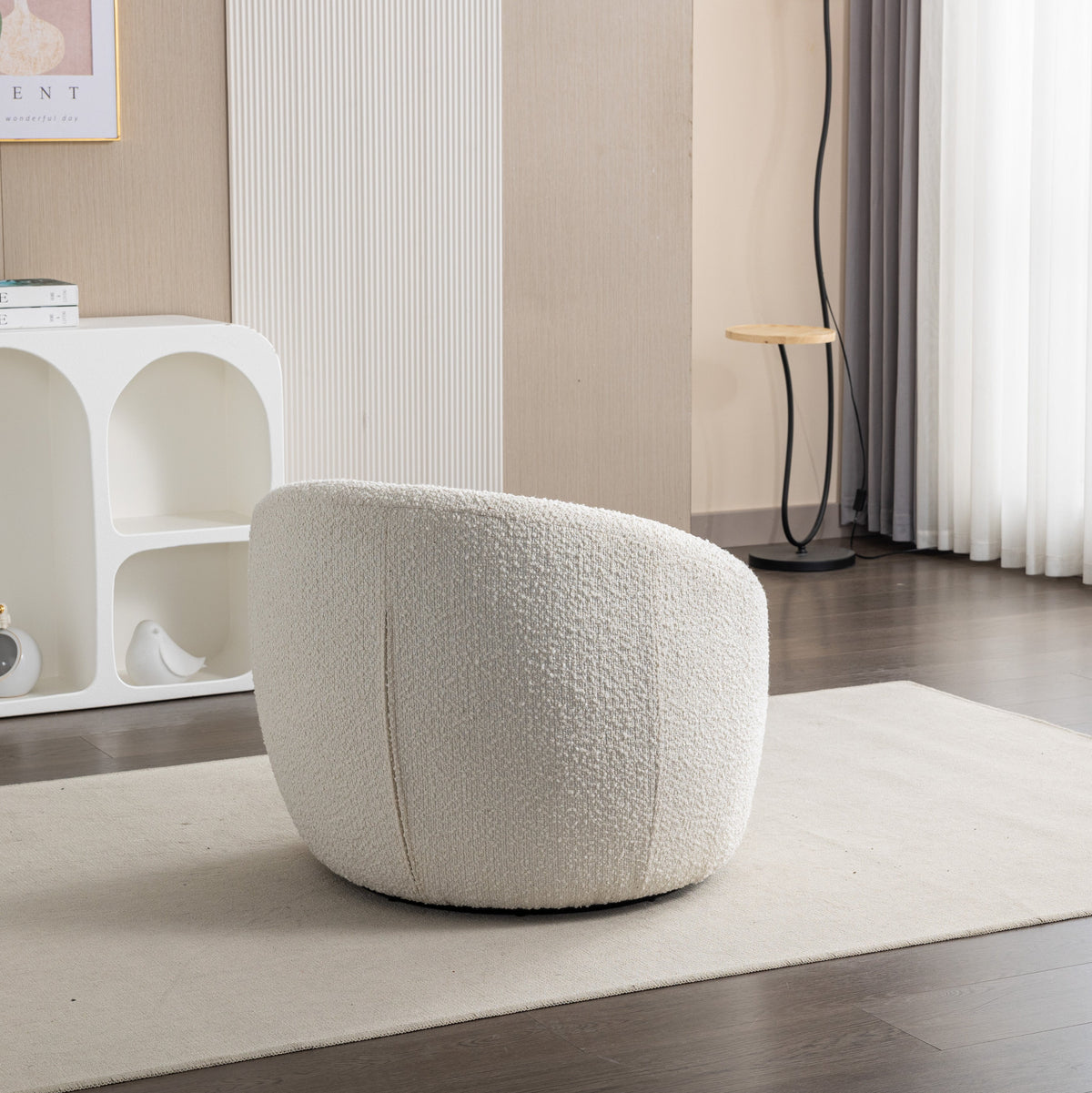 Winnie Modern Barrel Chair, 360 Swivel