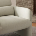 Dylan Modern Upholstered Barrel Armchair, Cream White