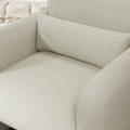 Dylan Modern Upholstered Barrel Armchair, Cream White