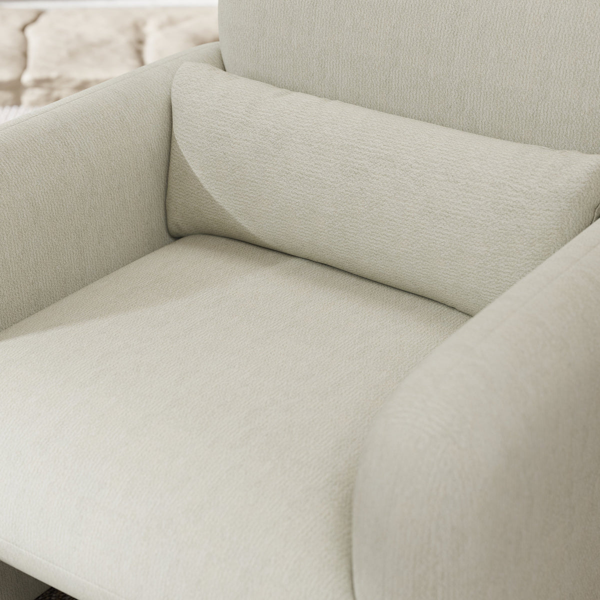 Dylan Modern Upholstered Barrel Armchair, Cream White