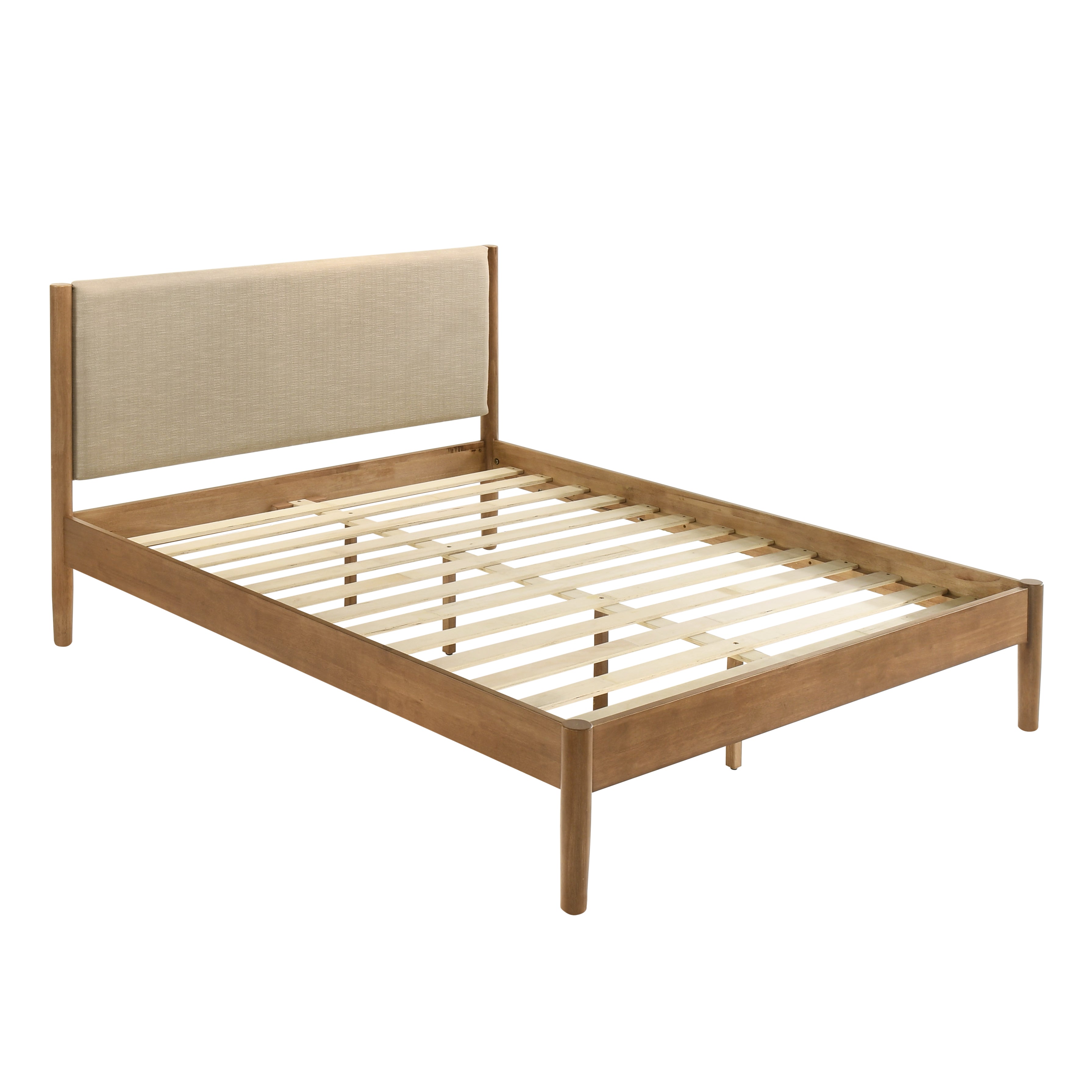 Vichy Rubberwood Platform Bed in Light Walnut Secondary image
