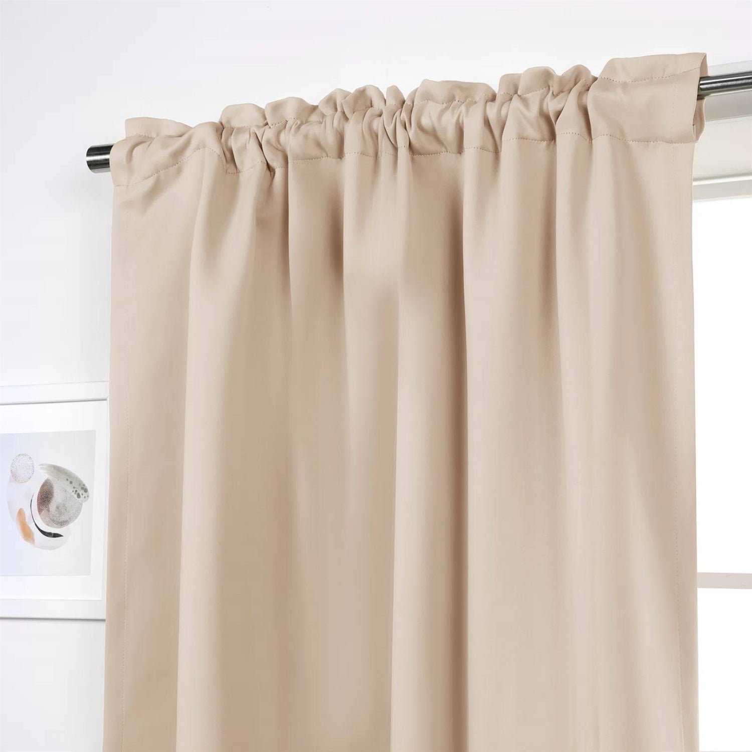 52 x 54 inch Beige Cream Thermal Blackout Curtain Panels – Set of 2 Secondary image