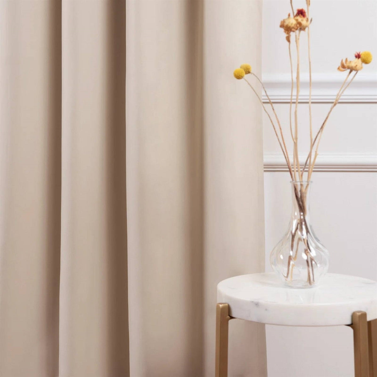 52 x 96 Inch Beige Cream Thermal Blackout Curtain Panels – Set of 2