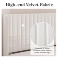Full size White Velvet Upholstered Platform Bed Frame with Wingback Headboard