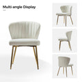 Ivory White Velvet Wingback Accent Chair