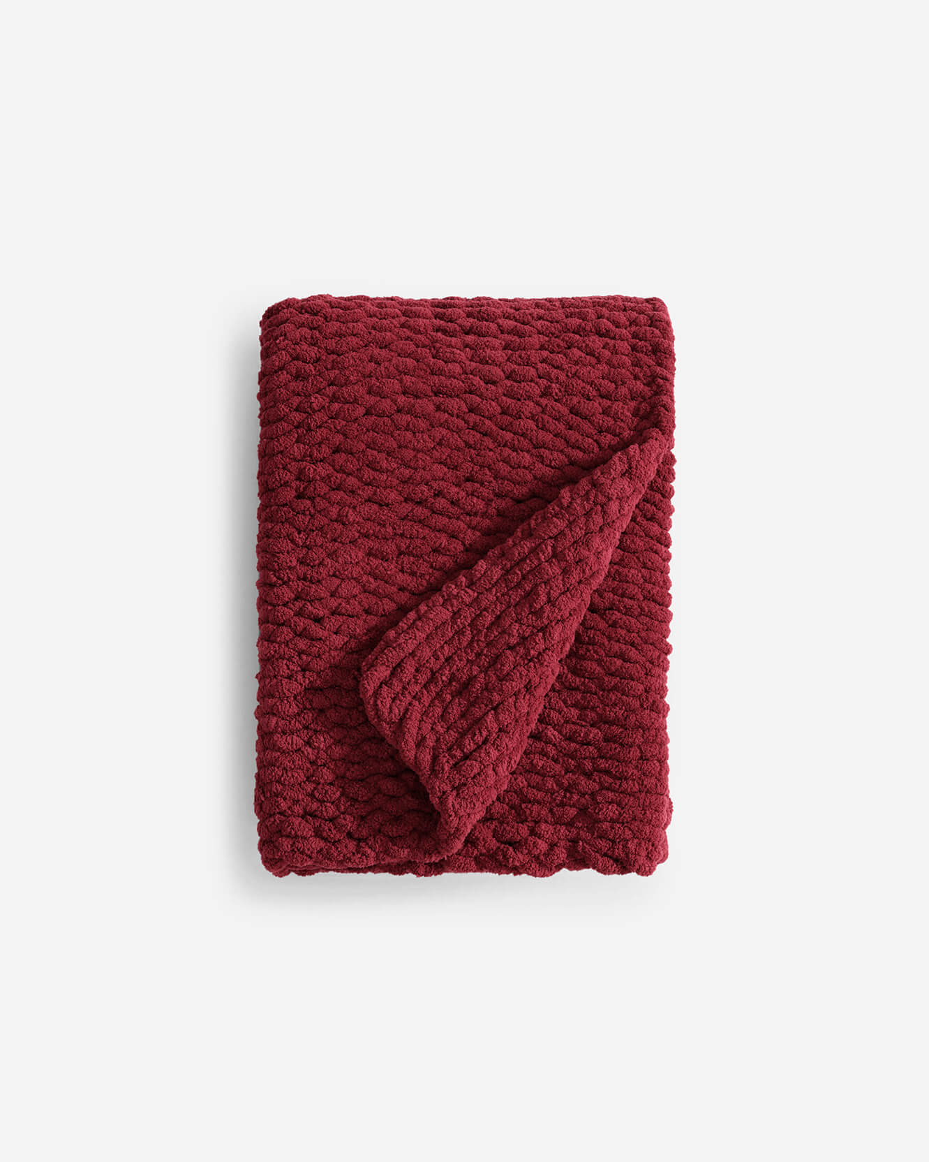 Heavy Snug Throw Knitted Yarn Salsa Red Main image