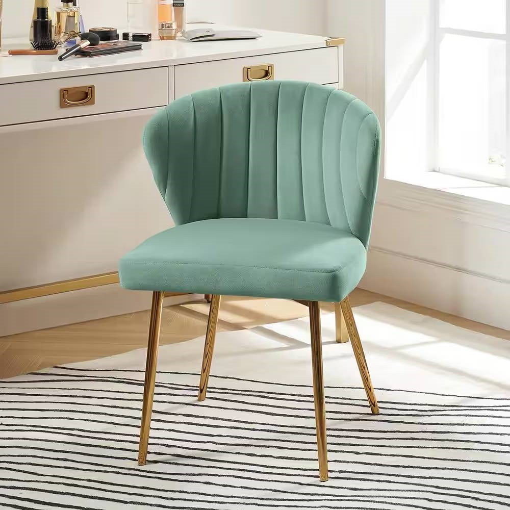 Sage Green Velvet Wingback Accent Chair with Gold Legs Main image