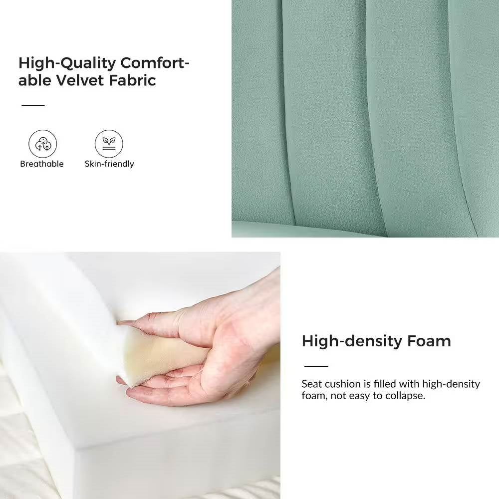 Sage Green Velvet Wingback Accent Chair