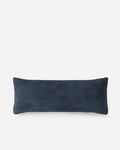 Navy blue rectangular pillow on a white background