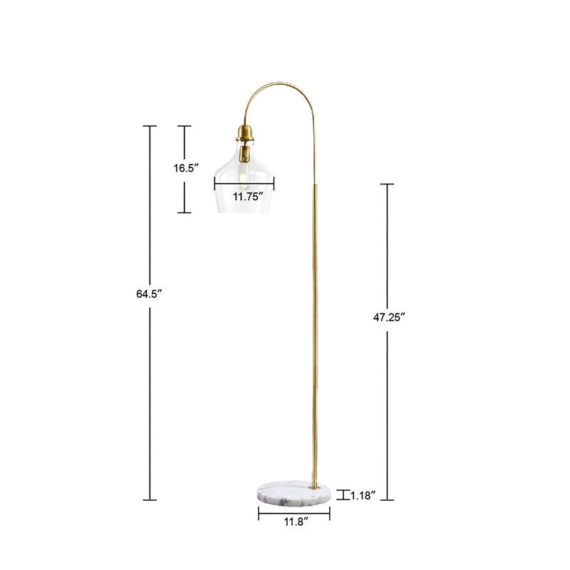 Auburn Arched Floor Lamp with Marble Base