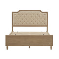 Victoria Wood Bed with Upholstered Headboard and Built-In Storage Drawer