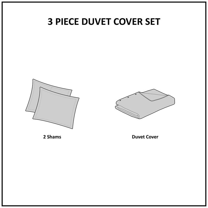 Mercer 3 Piece Cotton Chenille Duvet Cover Set