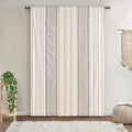 Imani Cotton Printed Curtain Panel with Chenille Stripe and Lining