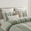 Shay 3 Piece Striped Cotton Duvet Cover Set
