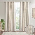 Imani Cotton Printed Curtain Panel with Chenille Stripe and Lining