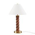 Helixia Twisted Faux Wood Table Lamp with USP C Port