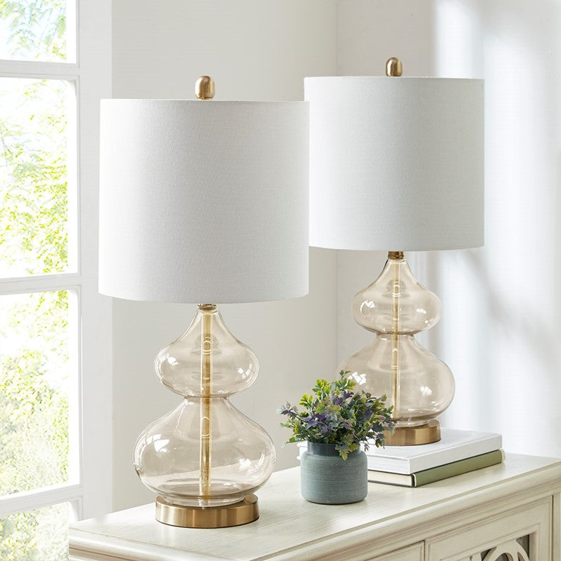 Ellipse Curved Gourd Glass Table Lamp Set