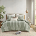 Shay 3 Piece Striped Cotton Duvet Cover Set