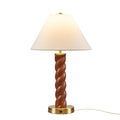 Helixia Twisted Faux Wood Table Lamp with USP C Port
