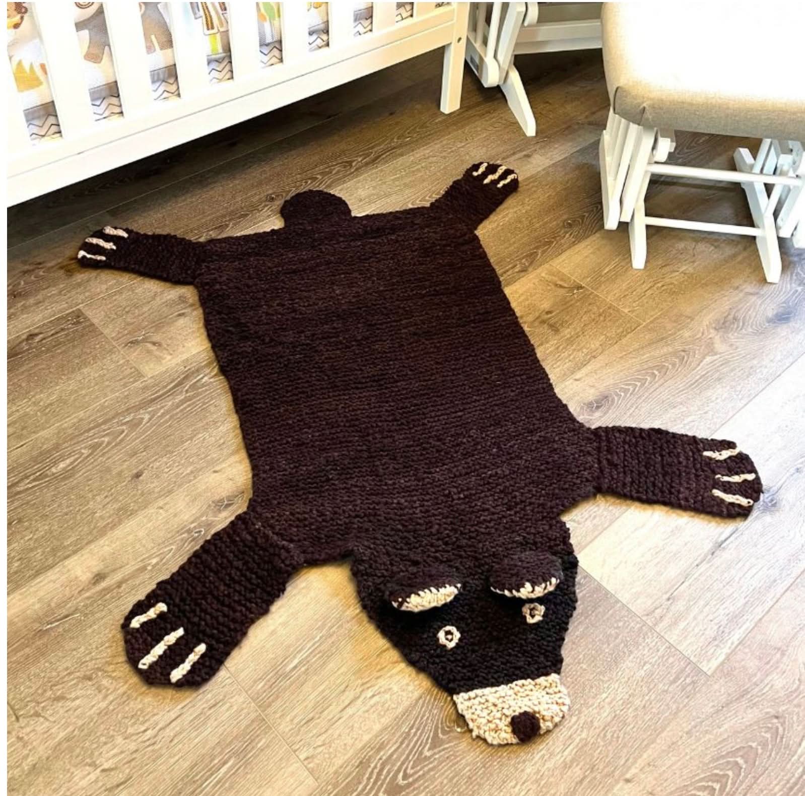 Organic Wool Play Mat + Nursery Rug  | Brown Bear Main image