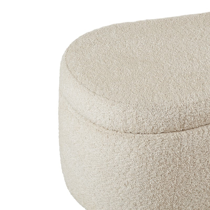 Bailey Boucle-Style Curved Storage Accent Bench