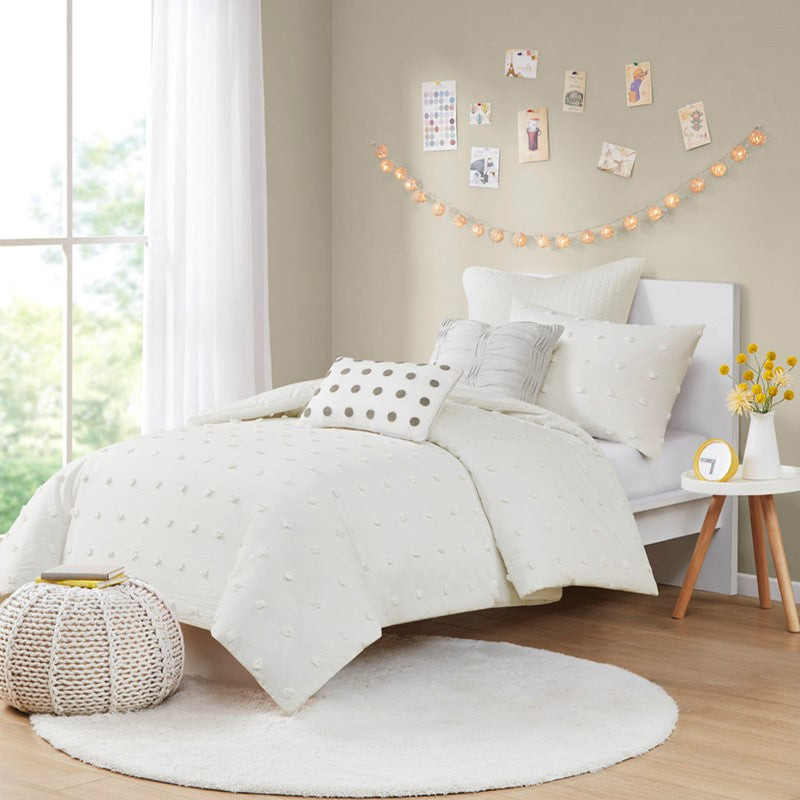 Brooklyn Cotton Jacquard Comforter Set with Euro Shams and Throw Pillows Main image