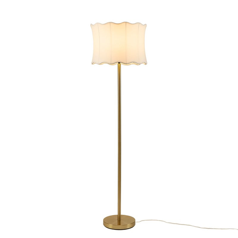 Vesta Dimmable Floor Lamp with Fabric Scalloped Shade