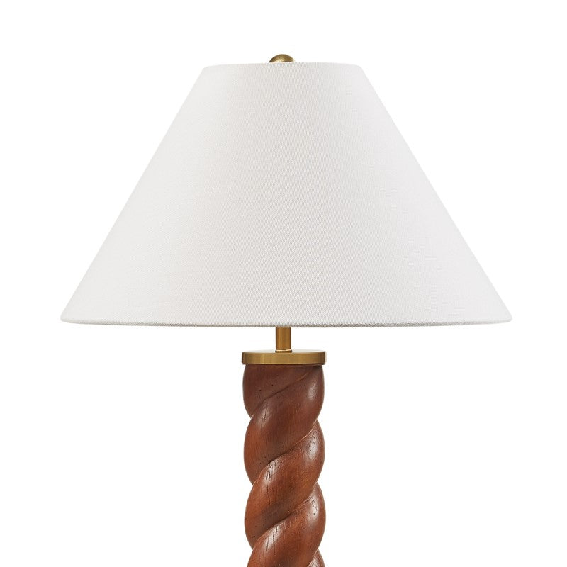 Helixia Twisted Faux Wood Table Lamp with USP C Port