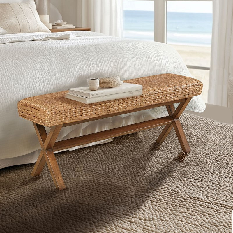 Seadrift Hand-woven Water Hyacinth Accent Bench Secondary image