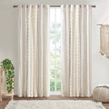 Imani Cotton Printed Curtain Panel with Chenille Stripe and Lining