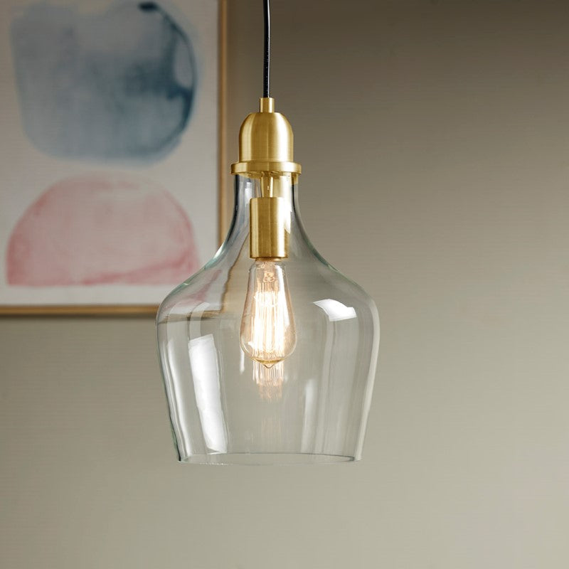 Auburn Bell Shaped Hanging Glass Pendant Light Secondary image