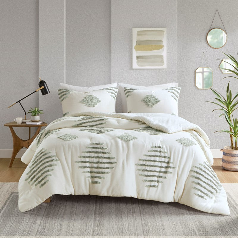 Tahli 3 Piece Cotton Blend Chenille Comforter Set