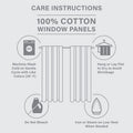 Imani Cotton Printed Curtain Panel with Chenille Stripe and Lining